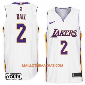 Maillot NBA Los Angeles Lakers Lonzo Ball 2 Nike 2017-18 Blanc Swingman - Enfant
